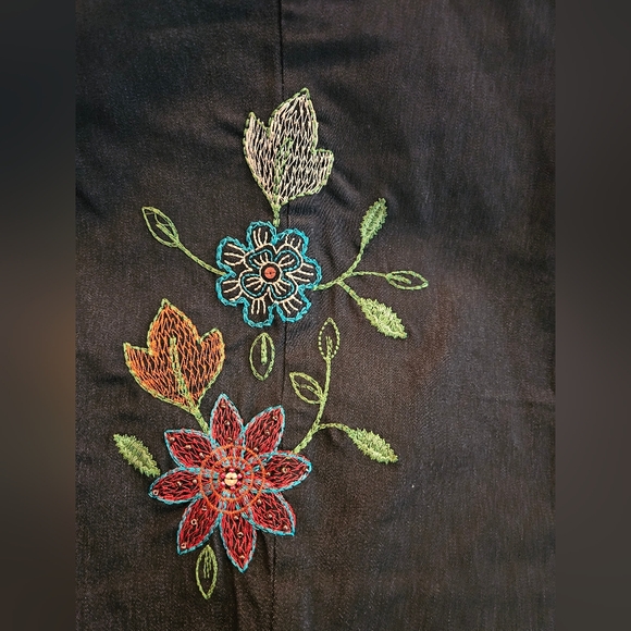 Alfred Dunner Black Embroidered Pants Sz 12P - Picture 1 of 6